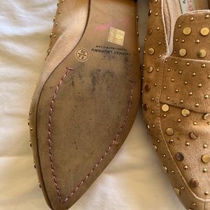 Chinese Laundry Beige Stud Suede Mules